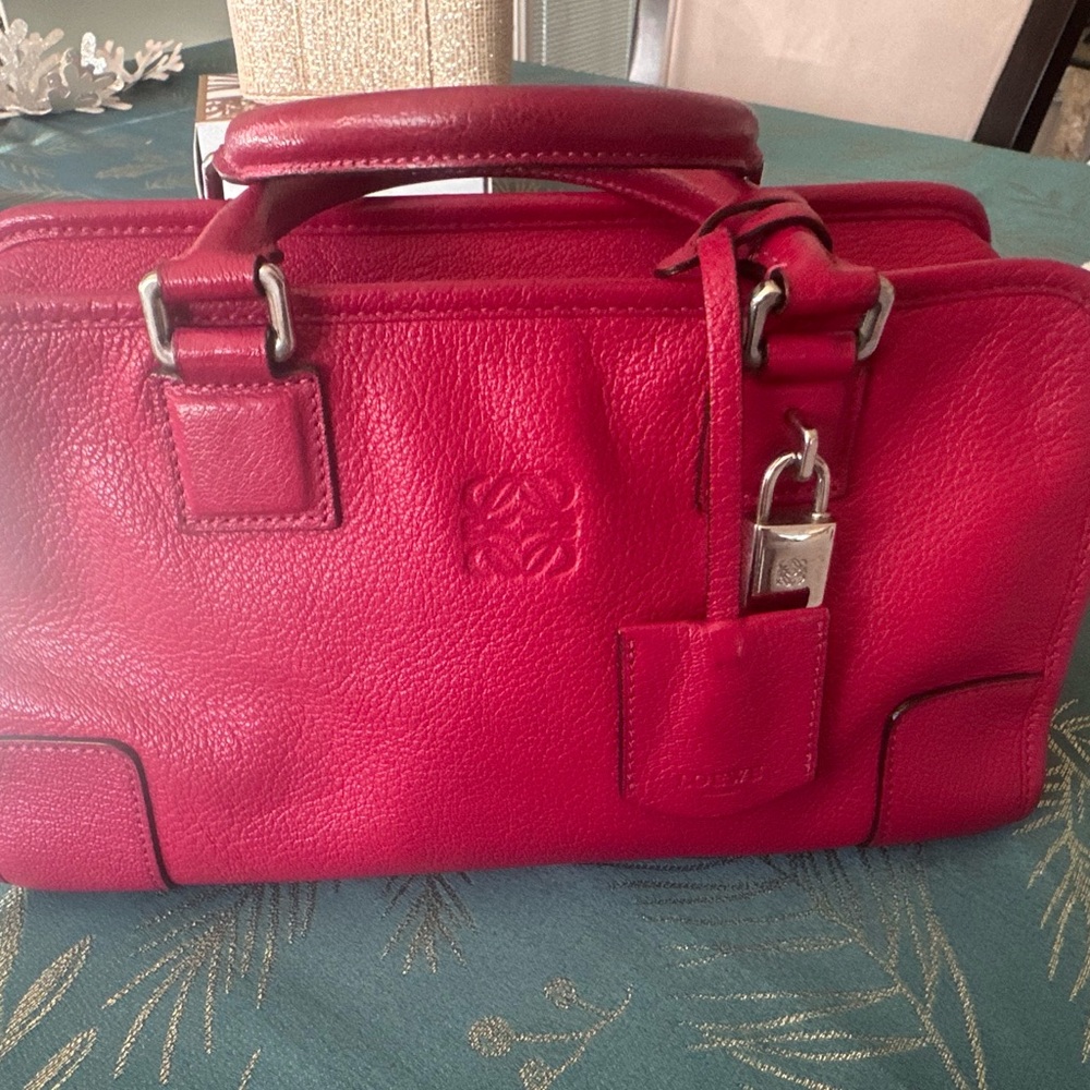 Loewe Amazona Bold Red/Pink Leather purse